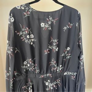 ann taylor floral pleated flare dress Ann Taylor Petite Floral Flare Midi Dress Winter White Women's